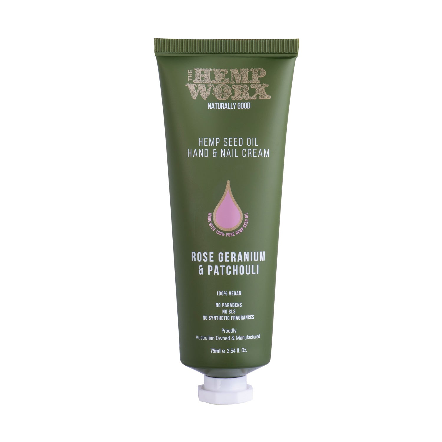 The Hemp Worx Rose Geranium & Patchouli Hand Cream 75ml - Cutprice Online