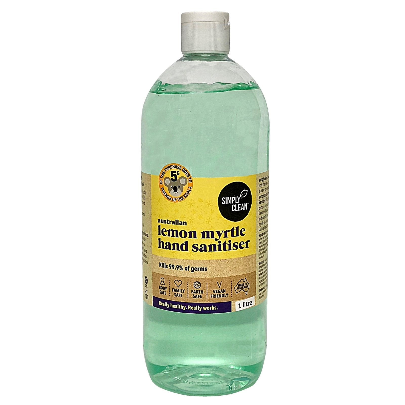 Simply Clean Lemon Myrtle Hand Sanitiser 1L - Cutprice Online