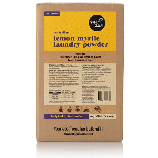 Simply Clean Lemon Myrtle Laundry Powder 4kg Box - Cutprice Online
