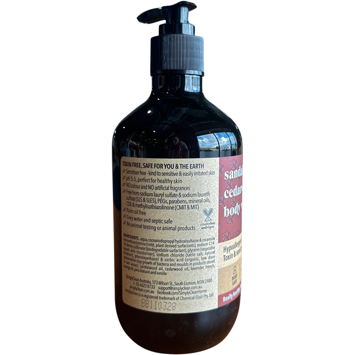 Simply Clean Sandalwood & Cedarwood Body Wash 500ml