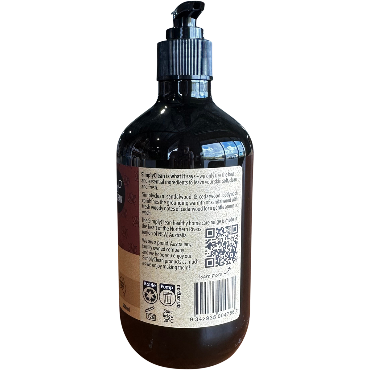 Simply Clean Sandalwood & Cedarwood Body Wash 500ml