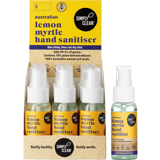 Simply Clean Lemon Myrtle Hand Sanitiser 50ml (Pack of 15) - Cutprice Online