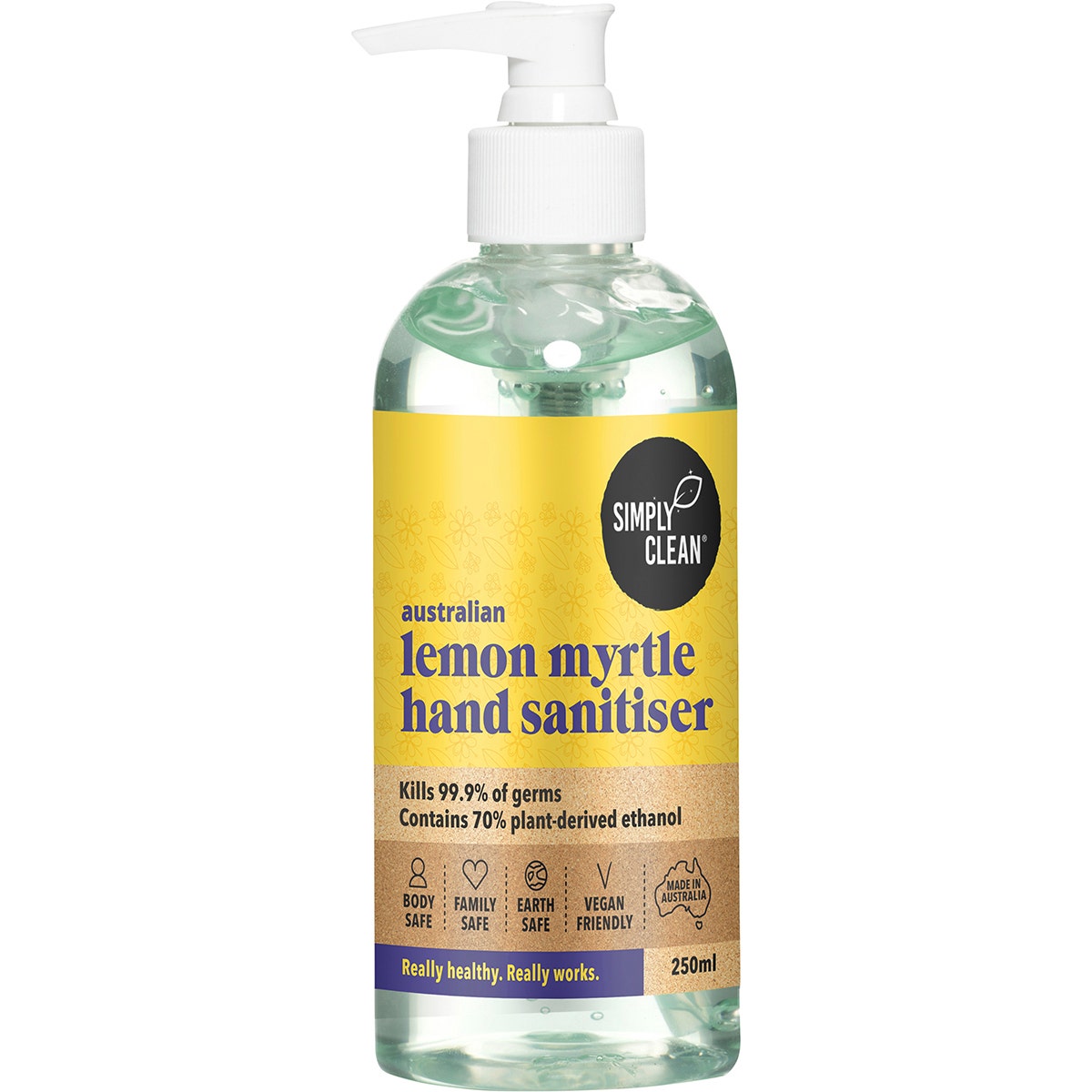 Simply Clean Lemon Myrtle Hand Sanitiser 250ml - Cutprice Online
