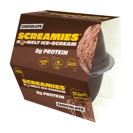 Screamies No Melt Ice Cream Protein Choc 120g X 2 Pack x 6 - Cutprice Online