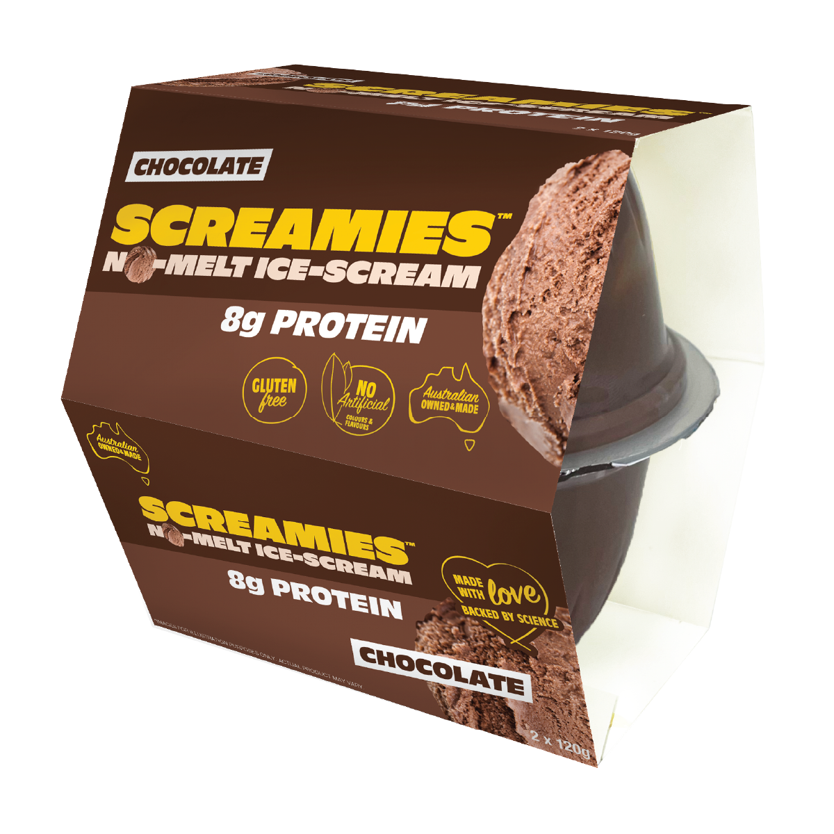 Screamies No Melt Ice Cream Protein 120g X 2 Pack x 6 - Cutprice Online