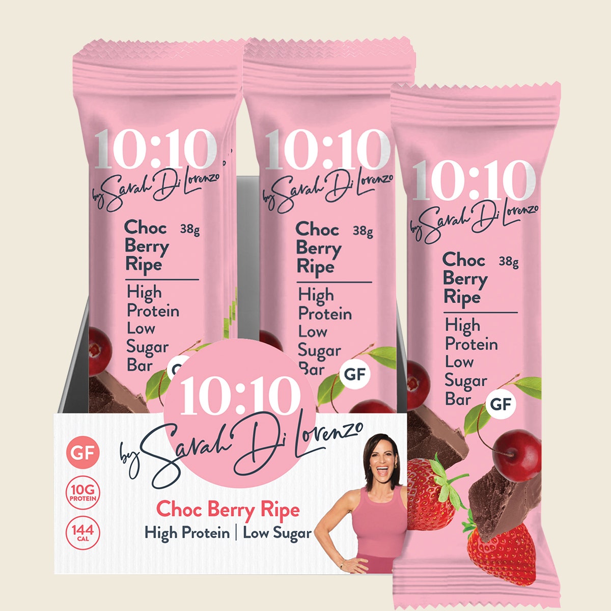 10:10 BY SDL Protein Snack Bar Choc Berry Ripe 14x38g