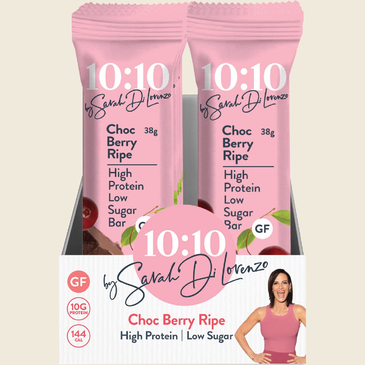 10:10 BY SDL Protein Snack Bar Choc Berry Ripe 14x38g