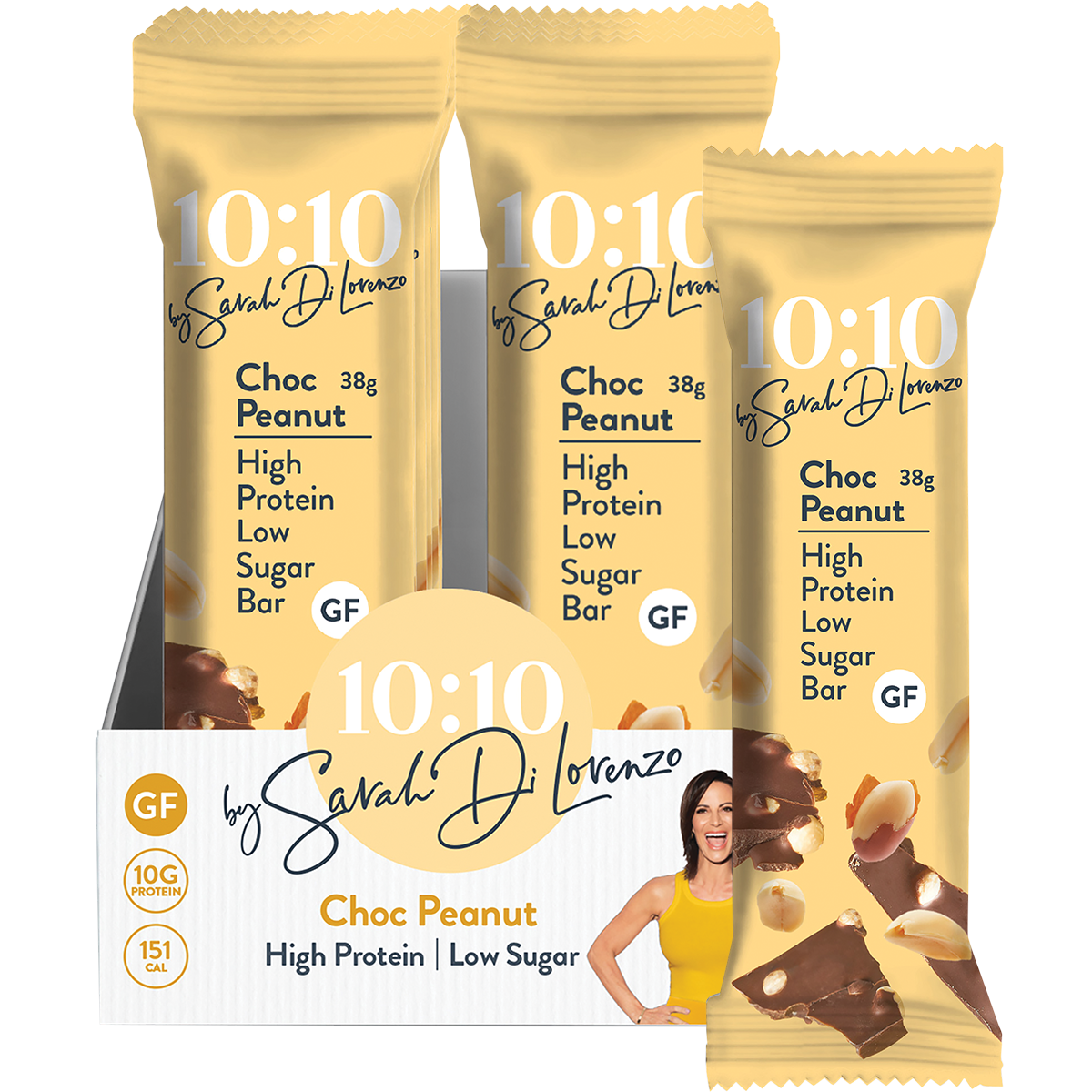 10:10 By SDL Protein Snack Bar Choc Peanut 38g x 14 Pack