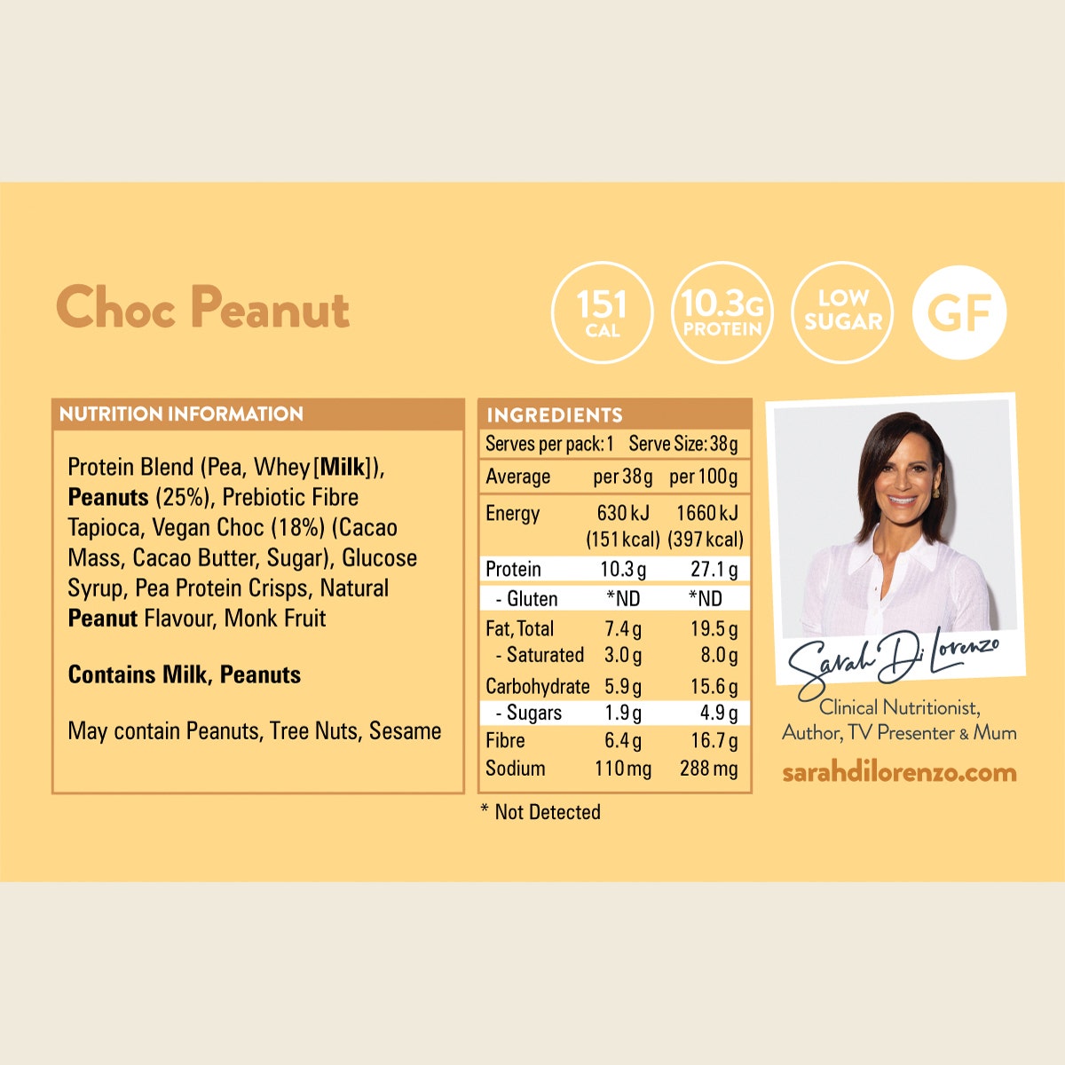 10:10 BY SDL Protein Snack Bar Choc Peanut 14x38g