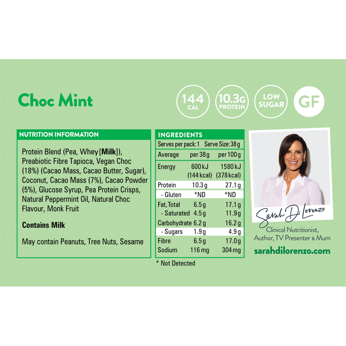 10:10 By SDL Protein Snack Bar Choc Mint 38g x 14 Pack