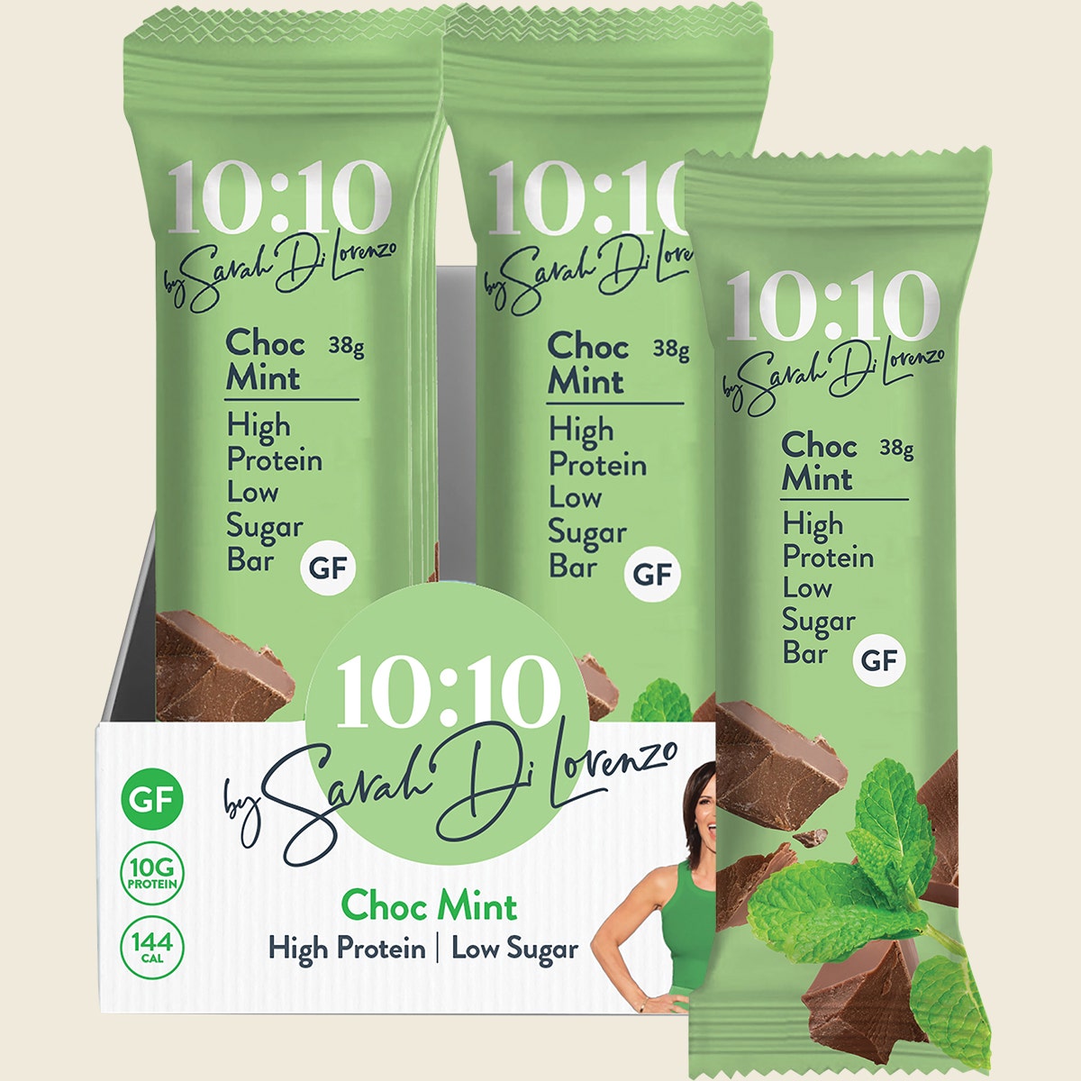 10:10 BY SDL Protein Snack Bar Choc Mint 14x38g