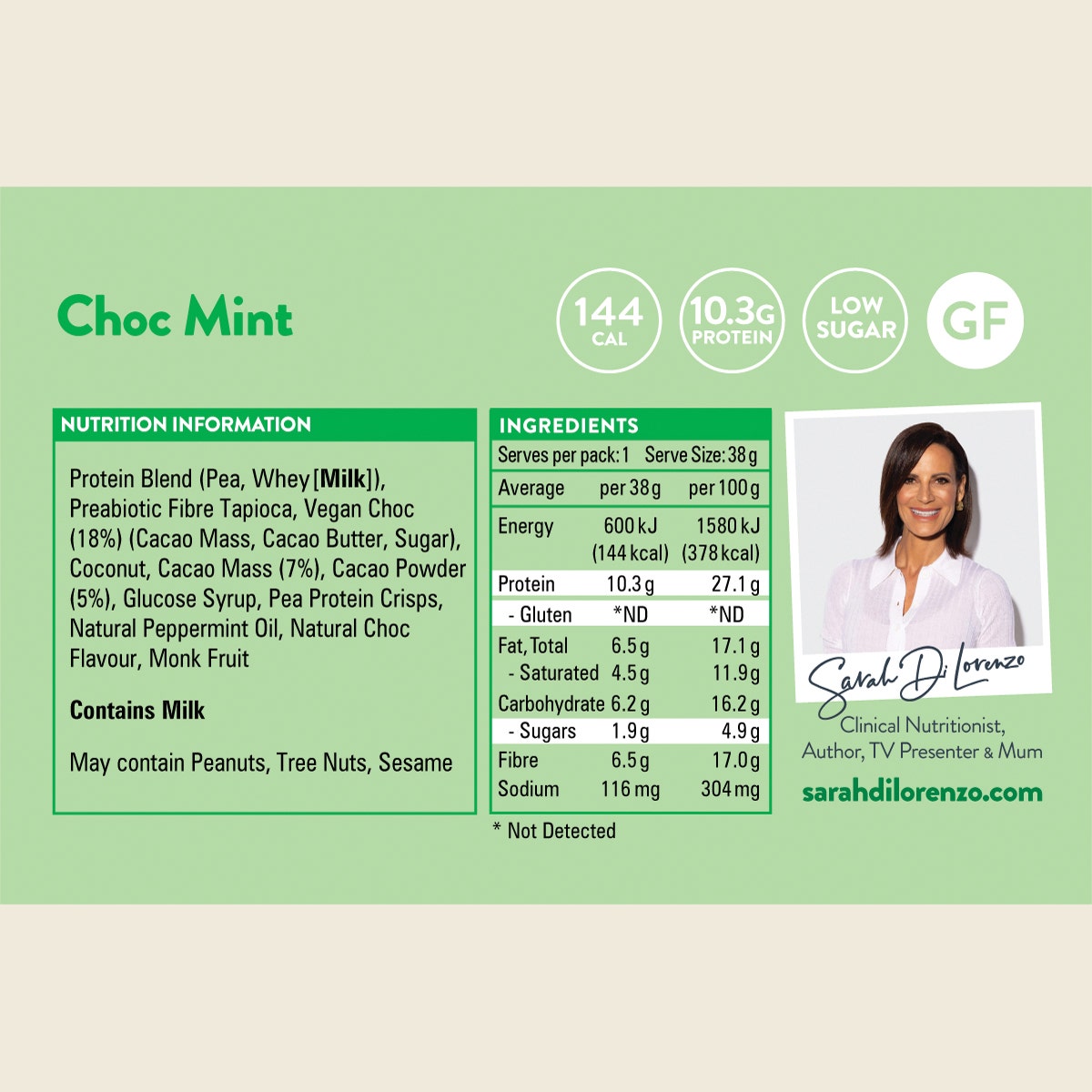 10:10 BY SDL Protein Snack Bar Choc Mint 14x38g