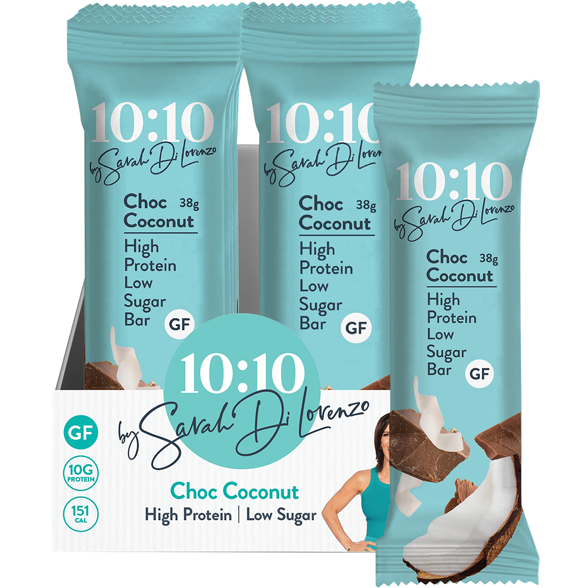 10:10 By SDL Protein Snack Bar Choc Coconut 38g x 14 Pack