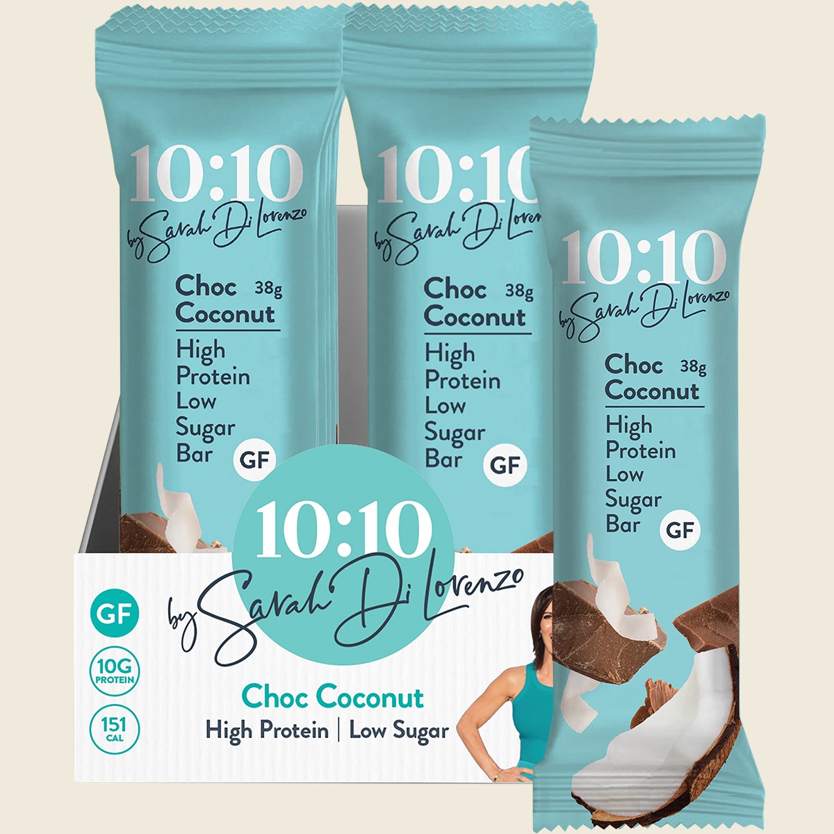 10:10 BY SDL Protein Snack Bar Choc Coconut 14x38g