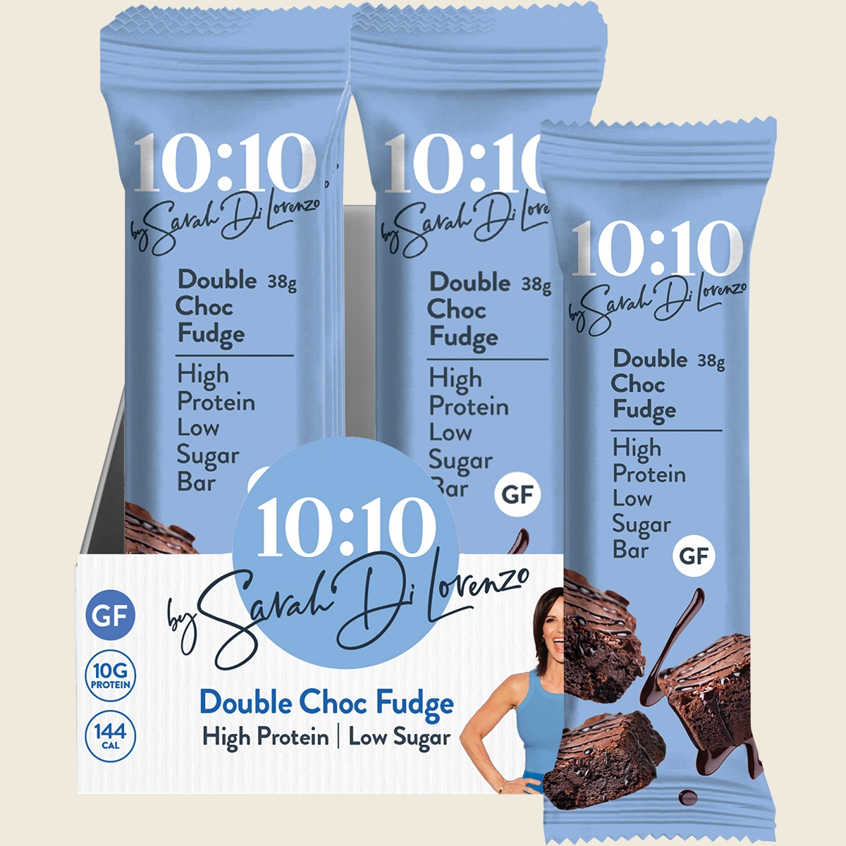 10:10 BY SDL Protein Snack Bar Double Choc Fudge 14x38g