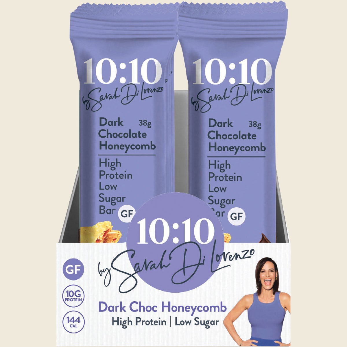 10:10 BY SDL Protein Snack Bar Dark Choc Honeycomb 14x38g