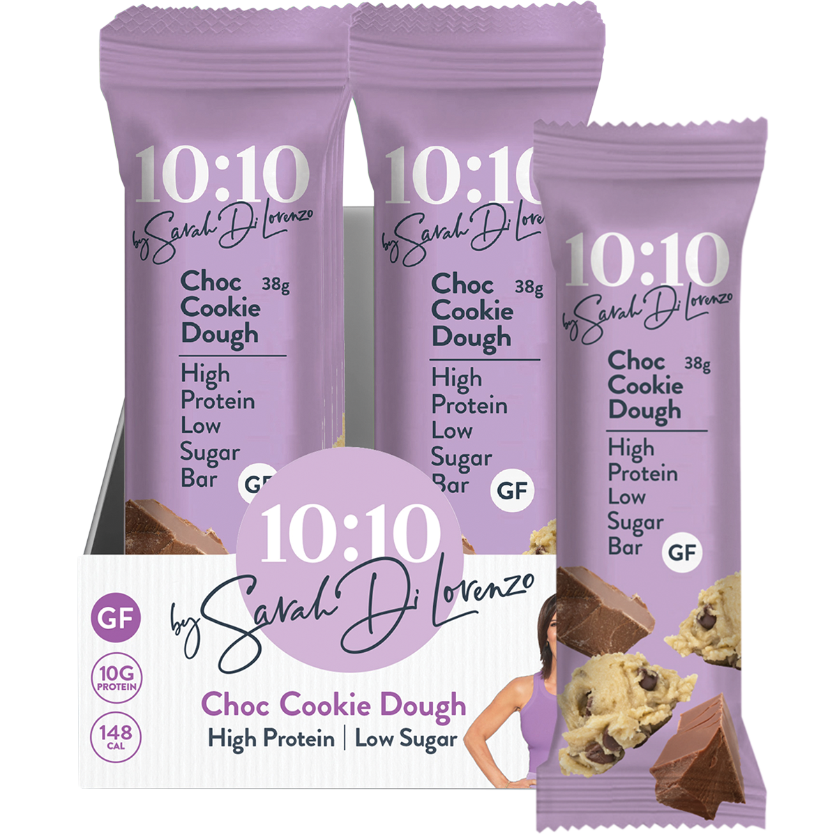 10:10 By SDL Protein Snack Bar Choc Cookie Dough 38g x 14 Pack