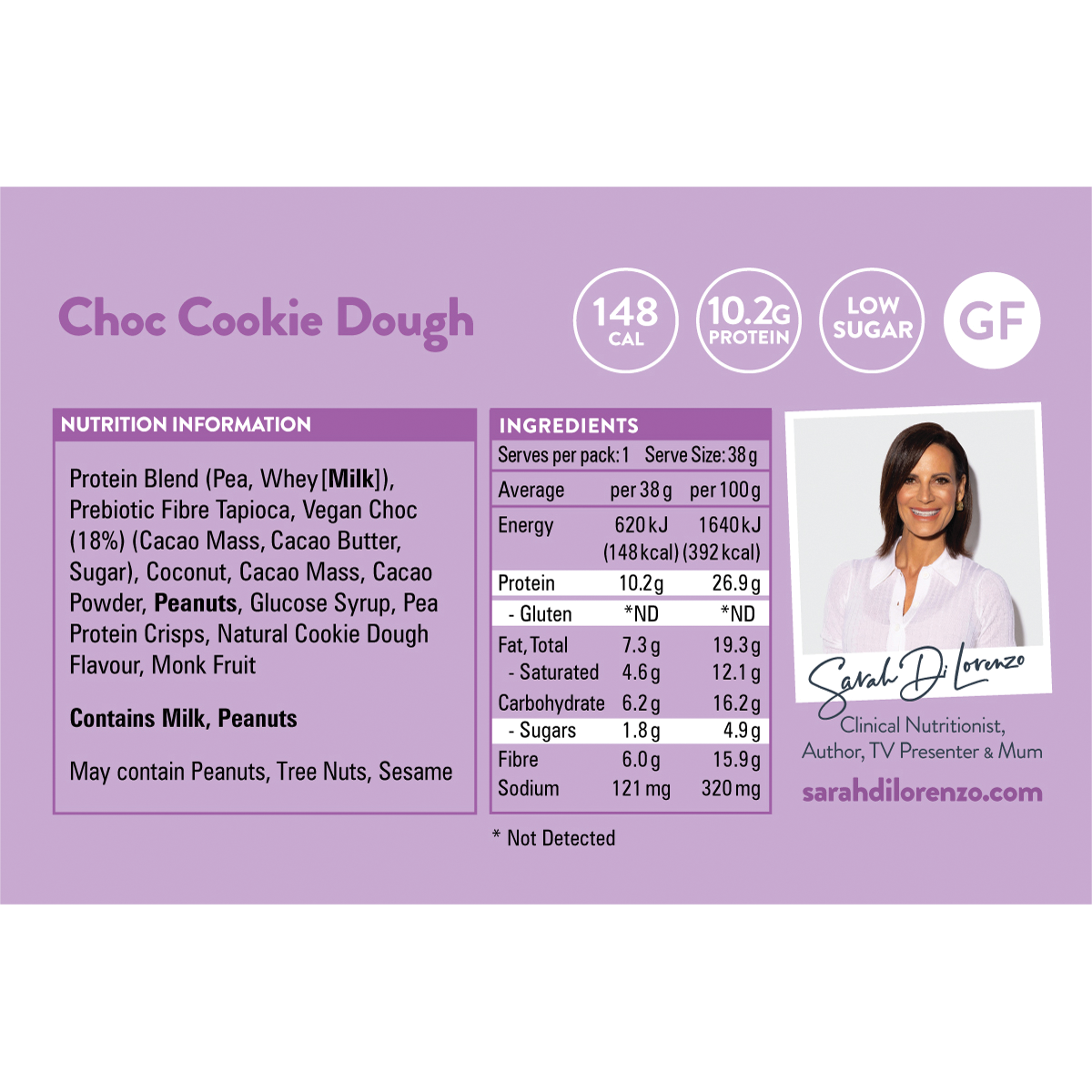 10:10 By SDL Protein Snack Bar Choc Cookie Dough 38g x 14 Pack