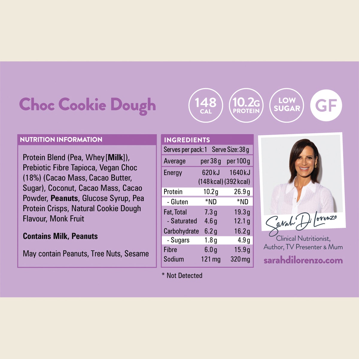 10:10 BY SDL Protein Snack Bar Choc Cookie Dough 14x38g
