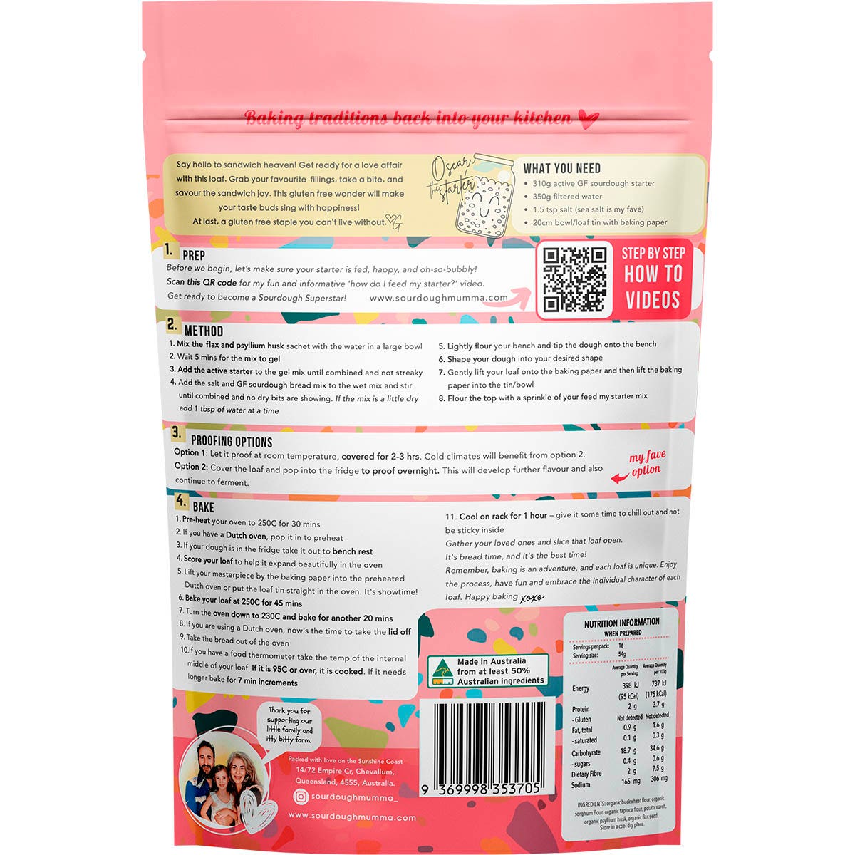 SOURDOUGH MUMMA Sourdough Bread Mix Gluten Free 315g - Cutprice Online
