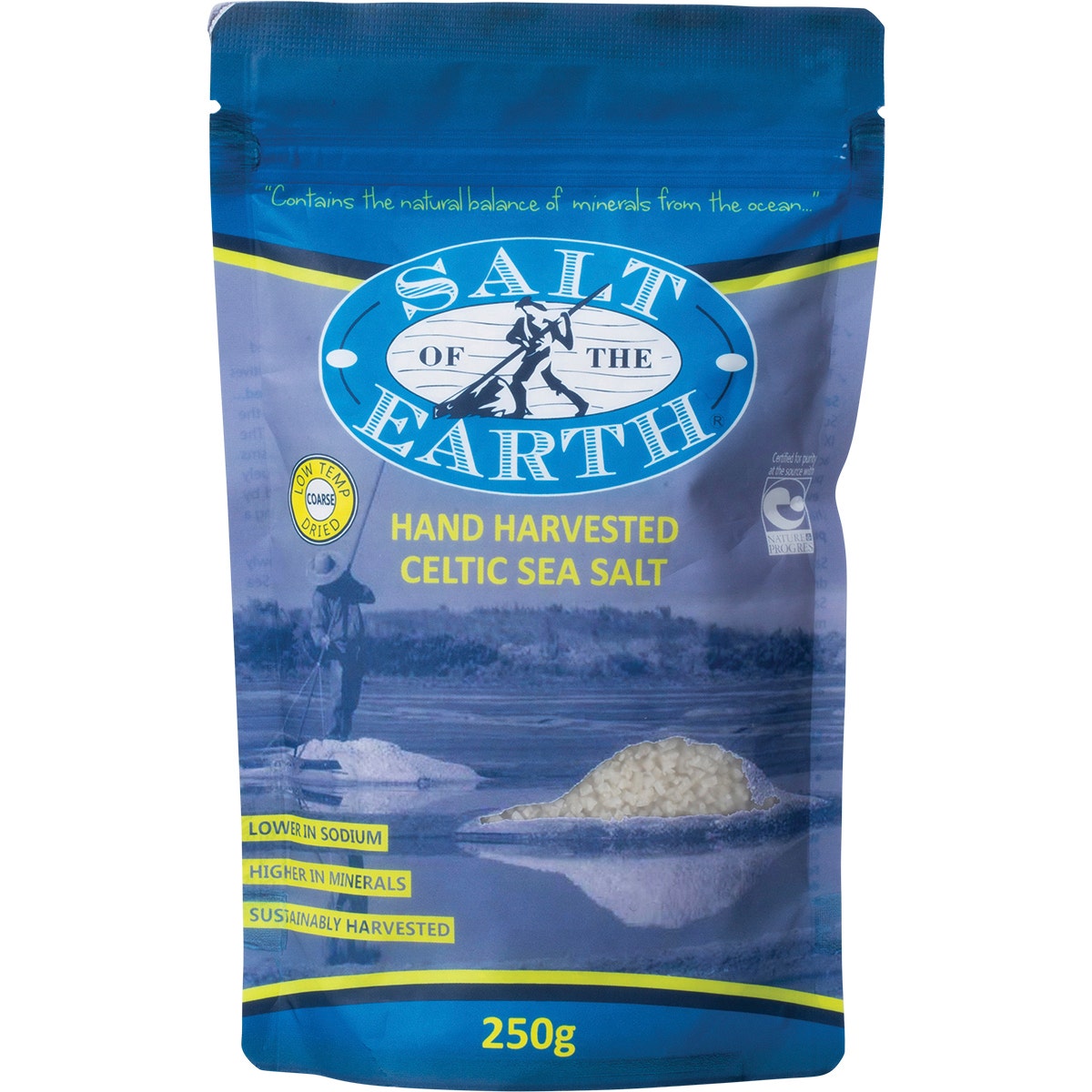 Salt Of The Earth Hand Harvested Celtic Sea Salt Pre-Dried Coarse 250g - Cutprice Online