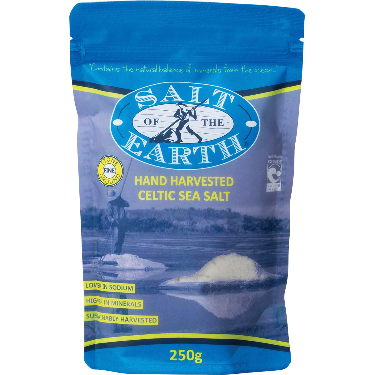 Salt Of The Earth Hand Harvested Celtic Sea Salt Fine 250g - Cutprice Online
