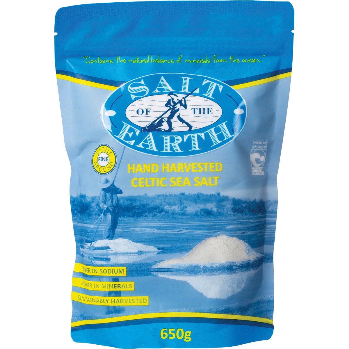 Salt Of The Earth Hand Harvested Celtic Sea Salt Fine 650g - Cutprice Online