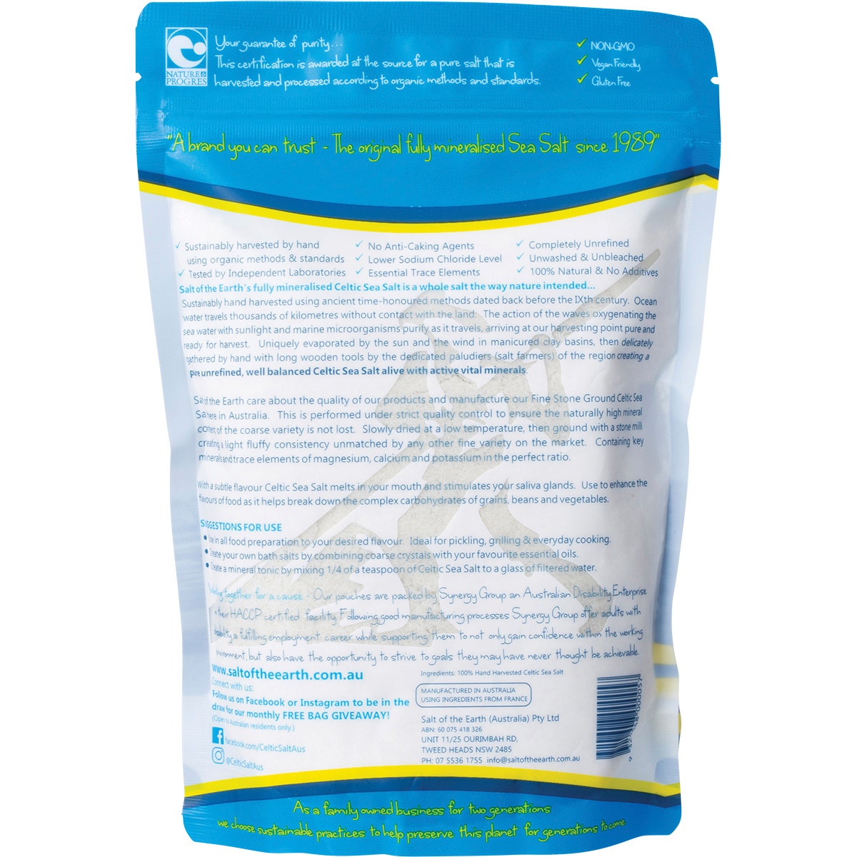 Salt Of The Earth Hand Harvested Celtic Sea Salt Fine 650g - Cutprice Online