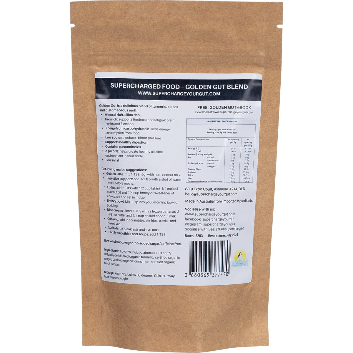 Supercharged Food Golden Gut Blend 100g - Cutprice Online