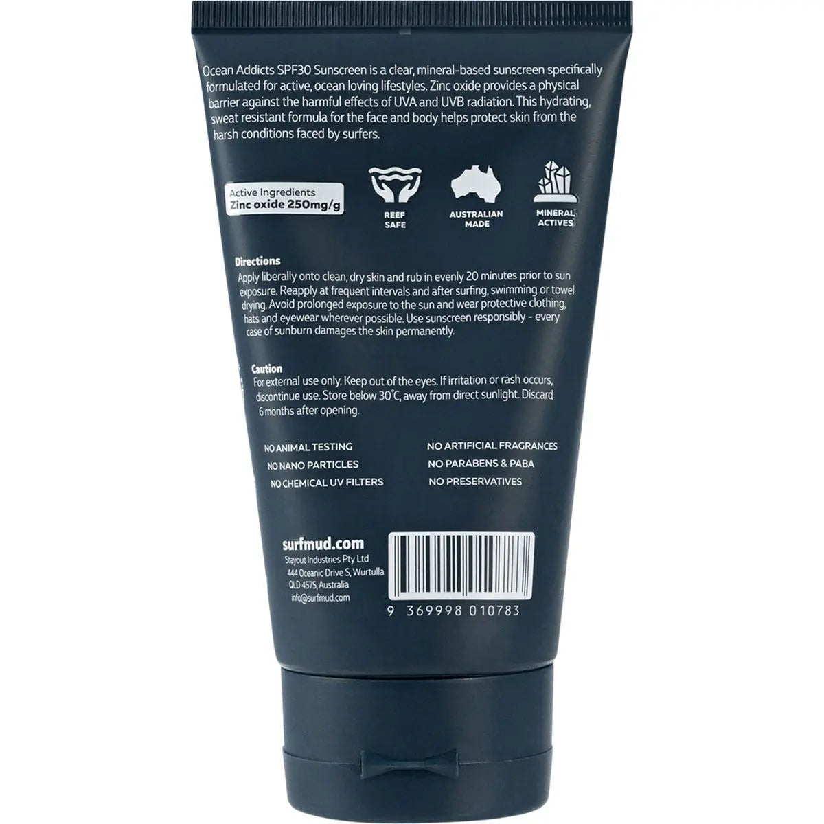 SURFMUD Natural Zinc Sunscreen SPF 30 125g SURFMUD