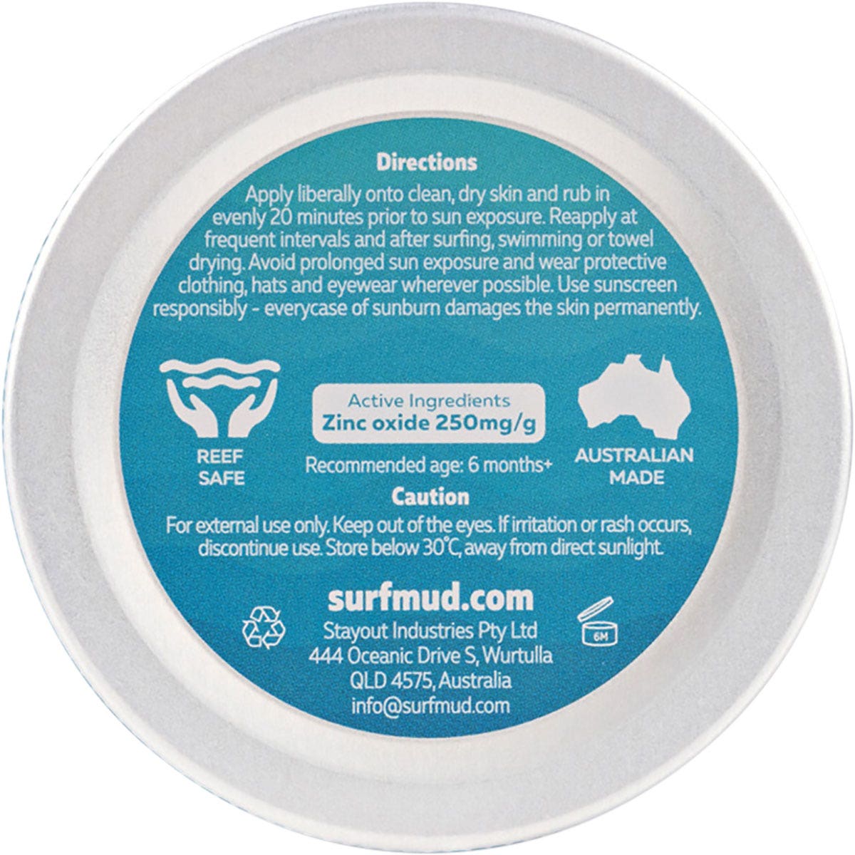 SURFMUD Surfbaby Sensitive Sunscreen SPF 30 Tin 100g - Cutprice Online
