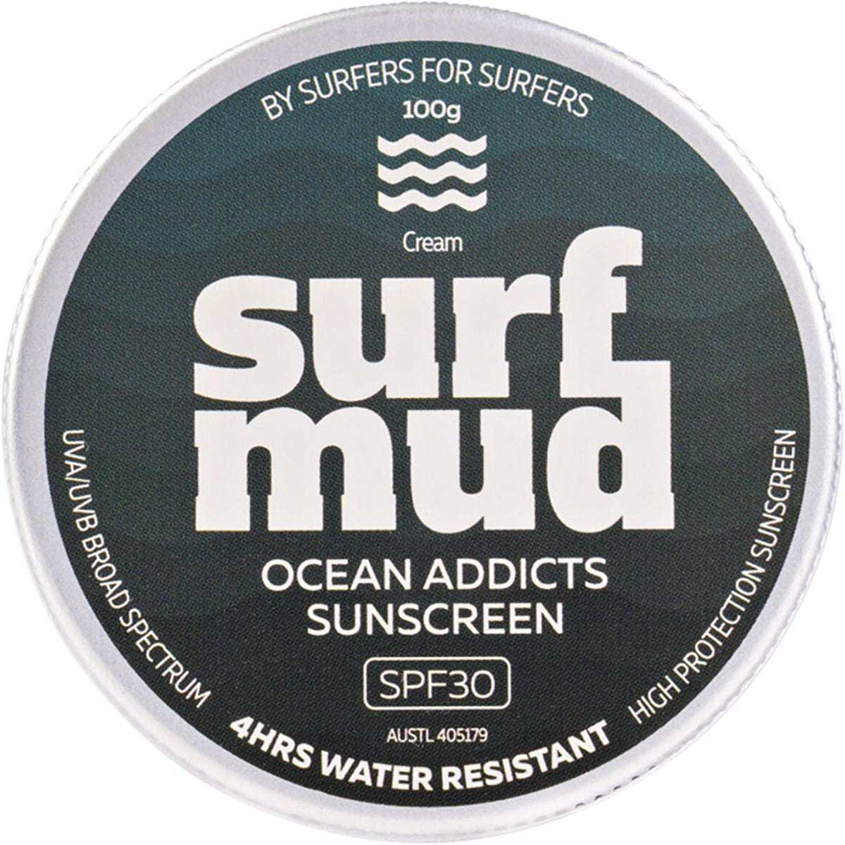SURFMUD Ocean Addicts Sunscreen SPF 30 Tin 100g - Cutprice Online