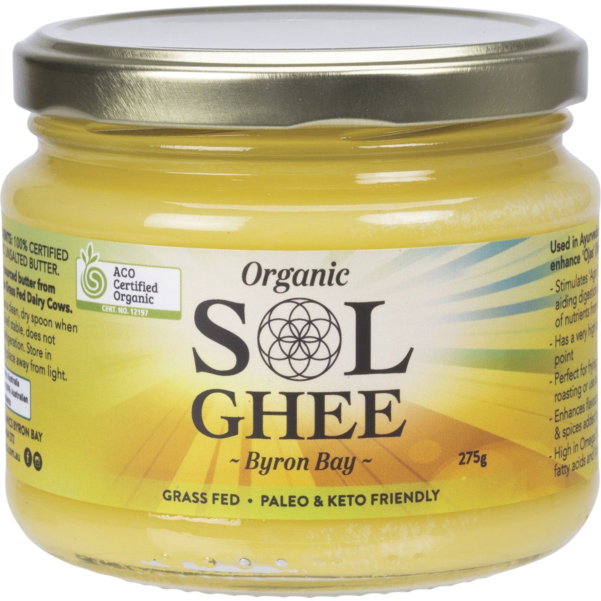 SOL ORGANICS Organic Ghee 275g - Cutprice Online