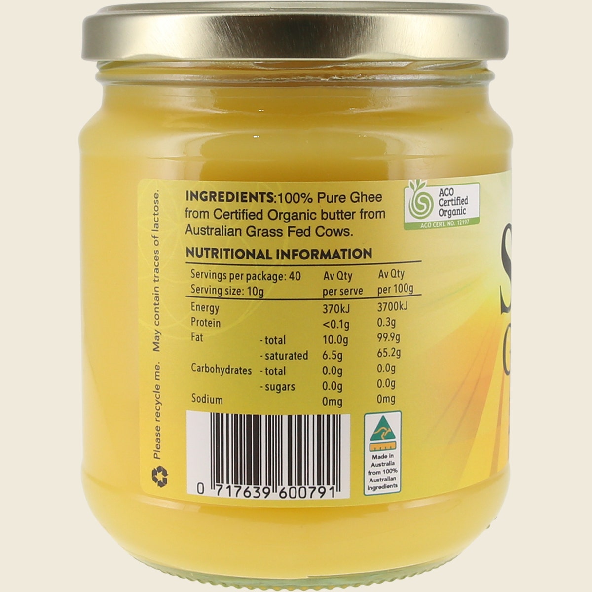 Sol Organics Organic Ghee 400g
