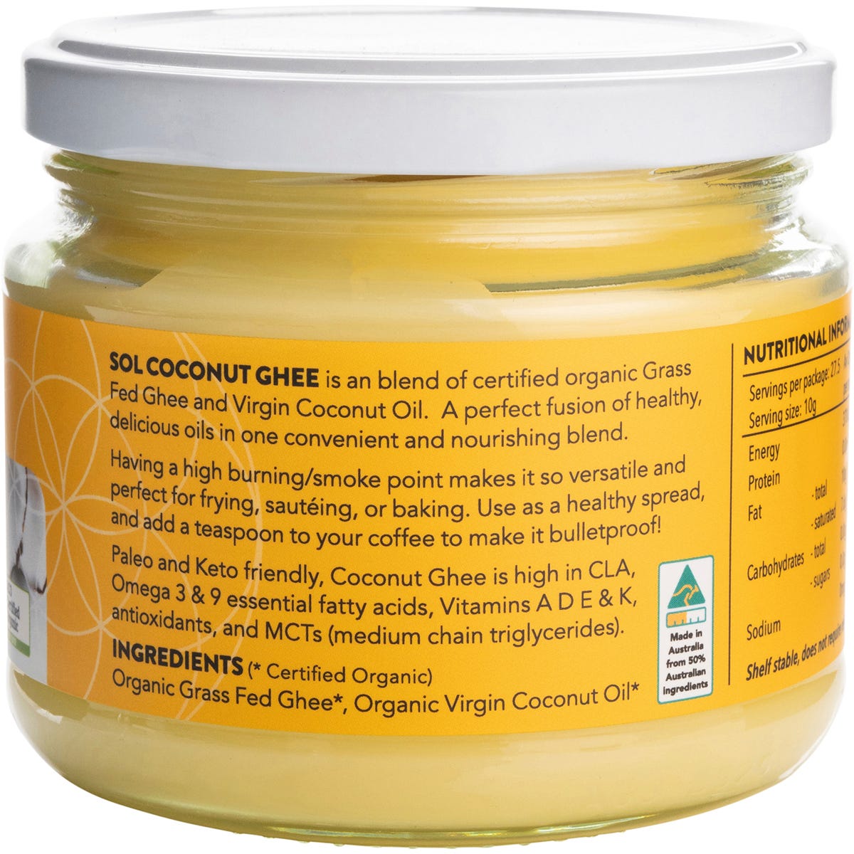 SOL ORGANICS Coconut Oil & Ghee 275g - Cutprice Online