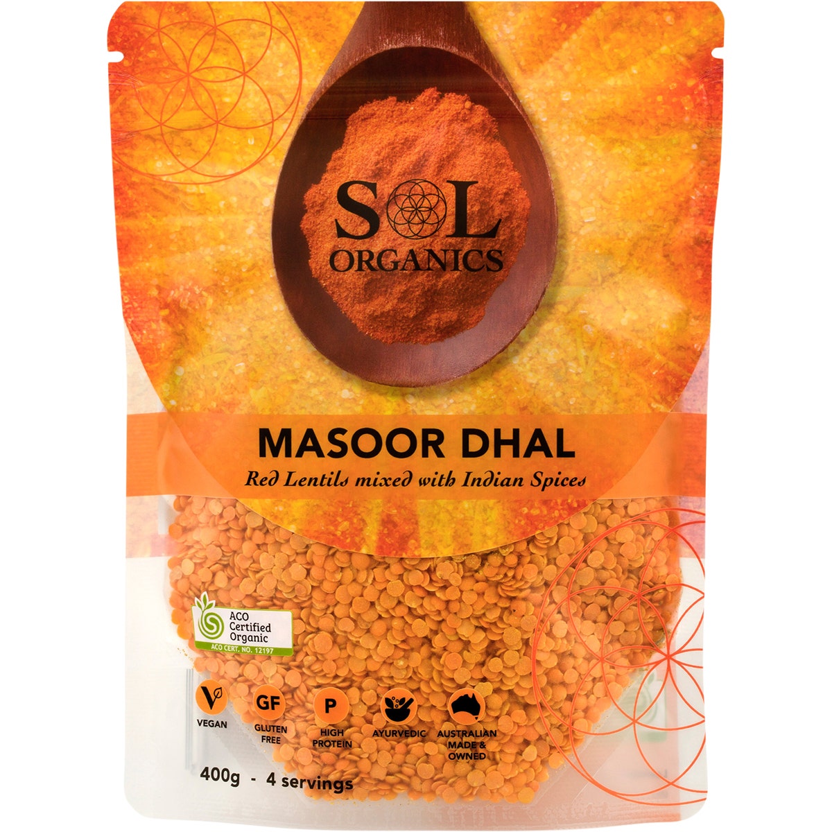 Sol Organics Masoor Dhal Red Lentil Mix 400g - Cutprice Online