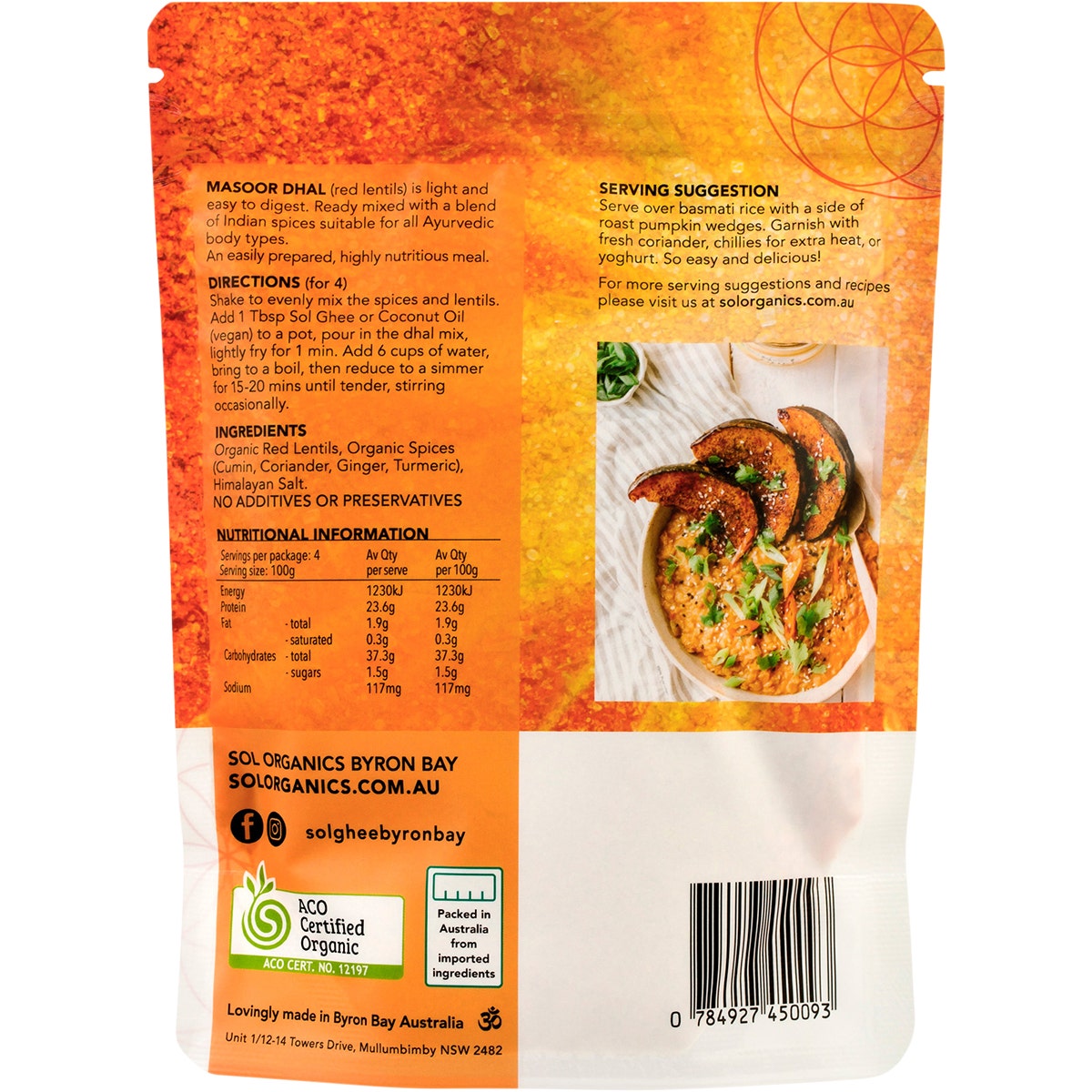 Sol Organics Masoor Dhal Red Lentil Mix 400g - Cutprice Online
