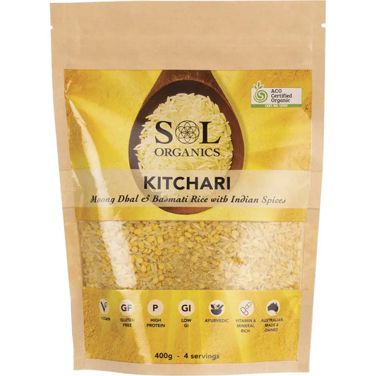 SOL ORGANICS Organic Kitchari Moong Dhal & Basmati Rice Mix 400g SOL ORGANICS