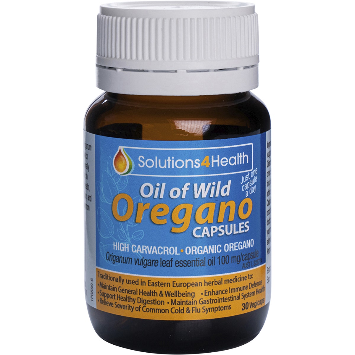 Solutions 4 Health Organic Oil of Wild Oregano Capsules 30vc - Cutprice Online
