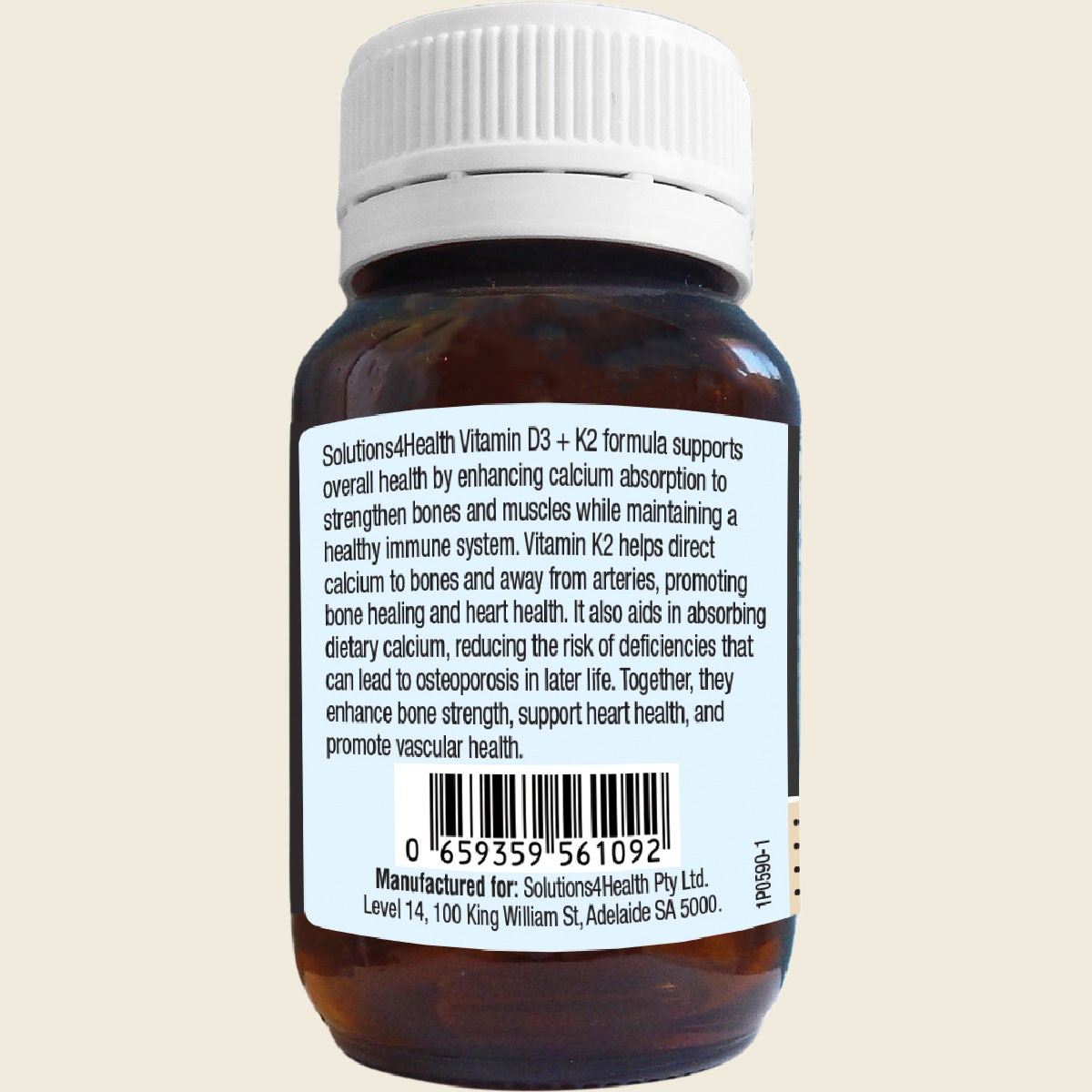 Solutions 4 Health Vitamin D3+K2 60 Caps