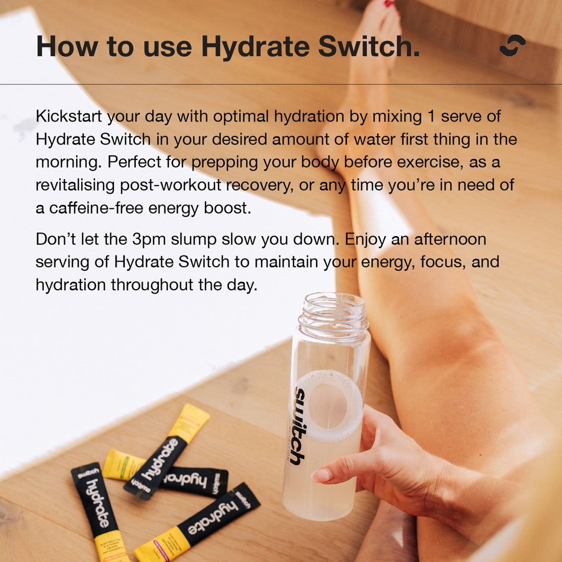 Switch Nutrition Hydrate Electrolytes No Added Sugar Assorted Flavours 20x6g Switch Nutrition