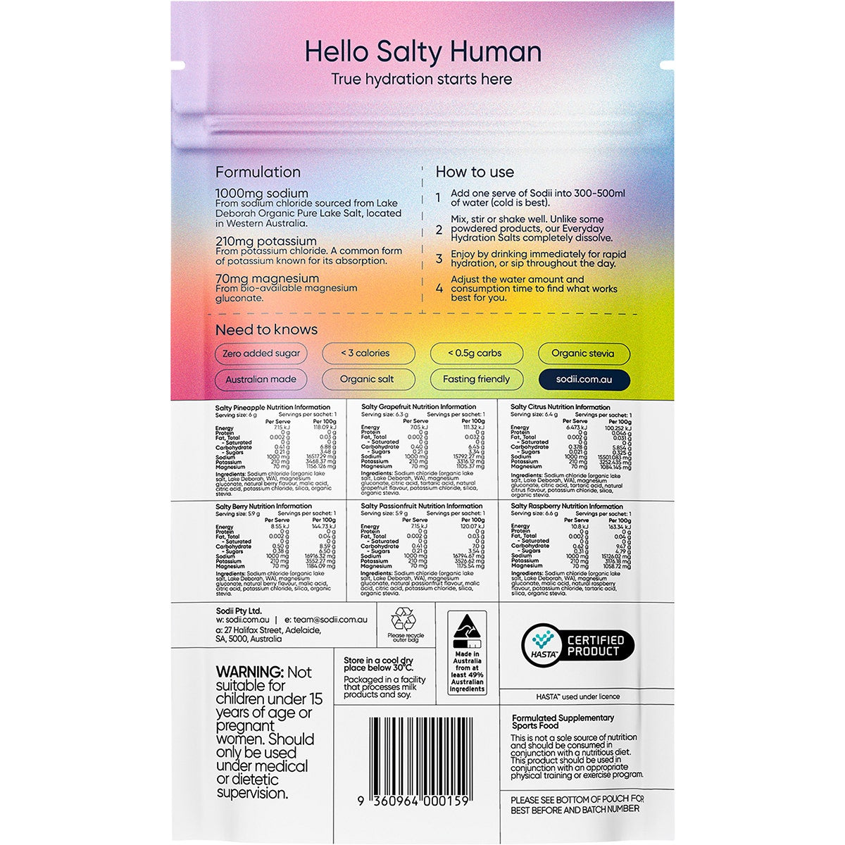 Sodii Everyday Hydration Salts Mixed Flavour 6pk - Cutprice Online