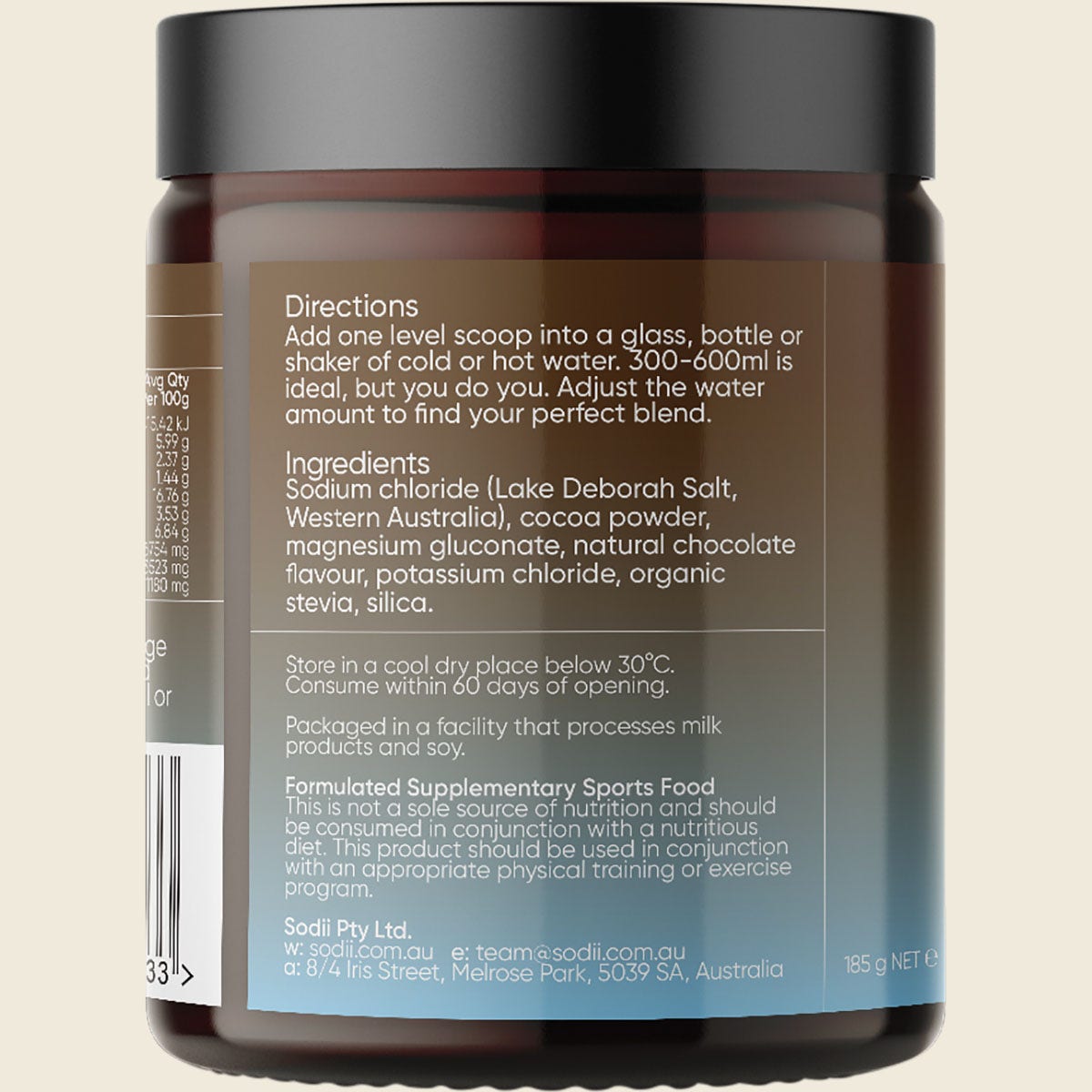 Sodii Everyday Hydration Salts Salty Chocolate 185g