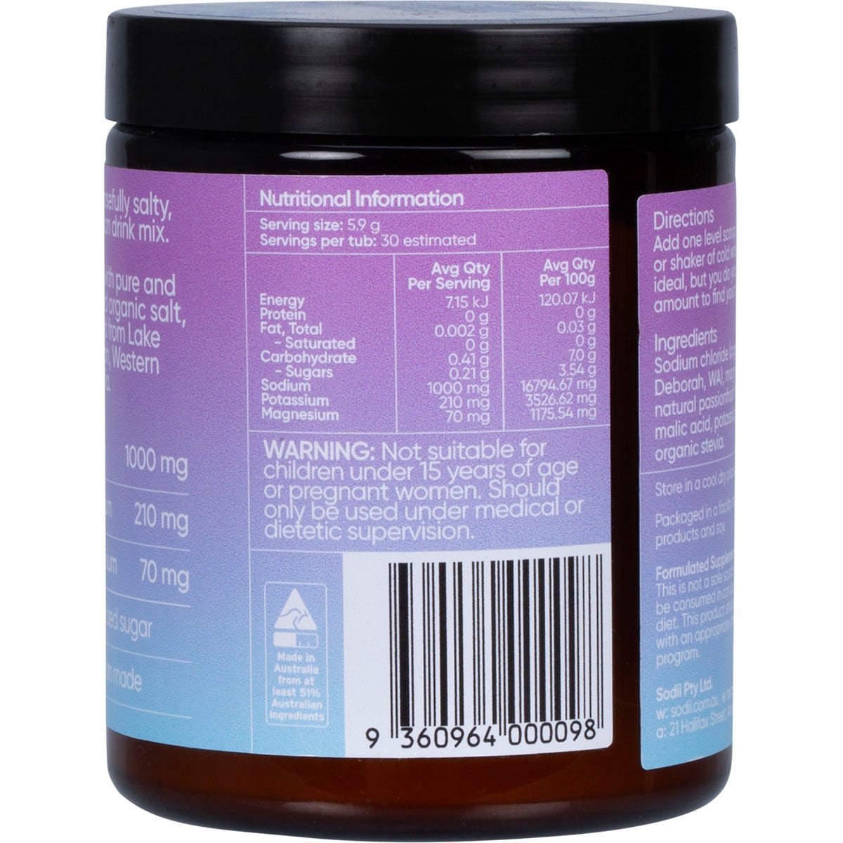 Sodii Everyday Hydration Salts Salty Passionfruit 185g - Cutprice Online