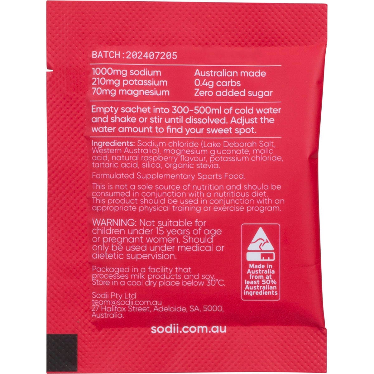 Sodii Everyday Hydration Salts Salty Raspberry 30pk - Cutprice Online