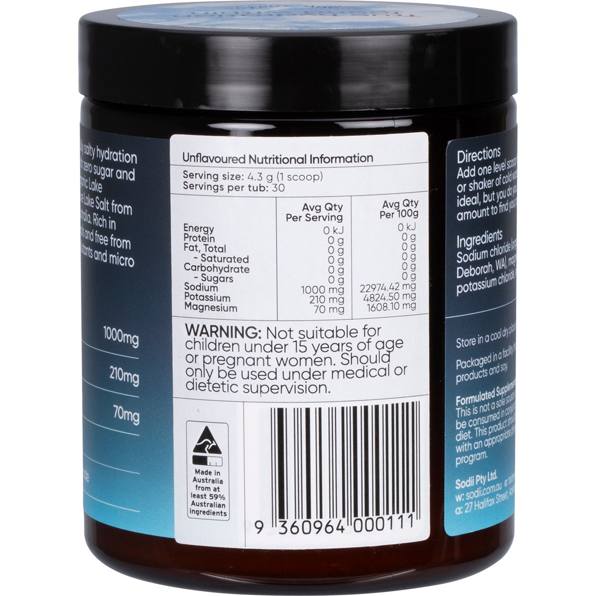 Sodii Everyday Hydration Salts Unflavoured 129g - Cutprice Online