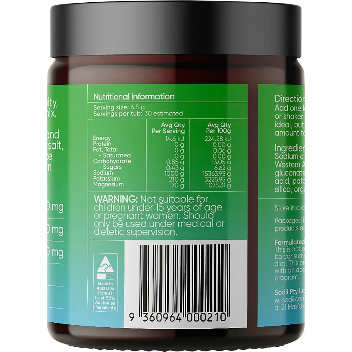 Sodii Everyday Hydration Salts Salty Kiwi 185g - Cutprice Online