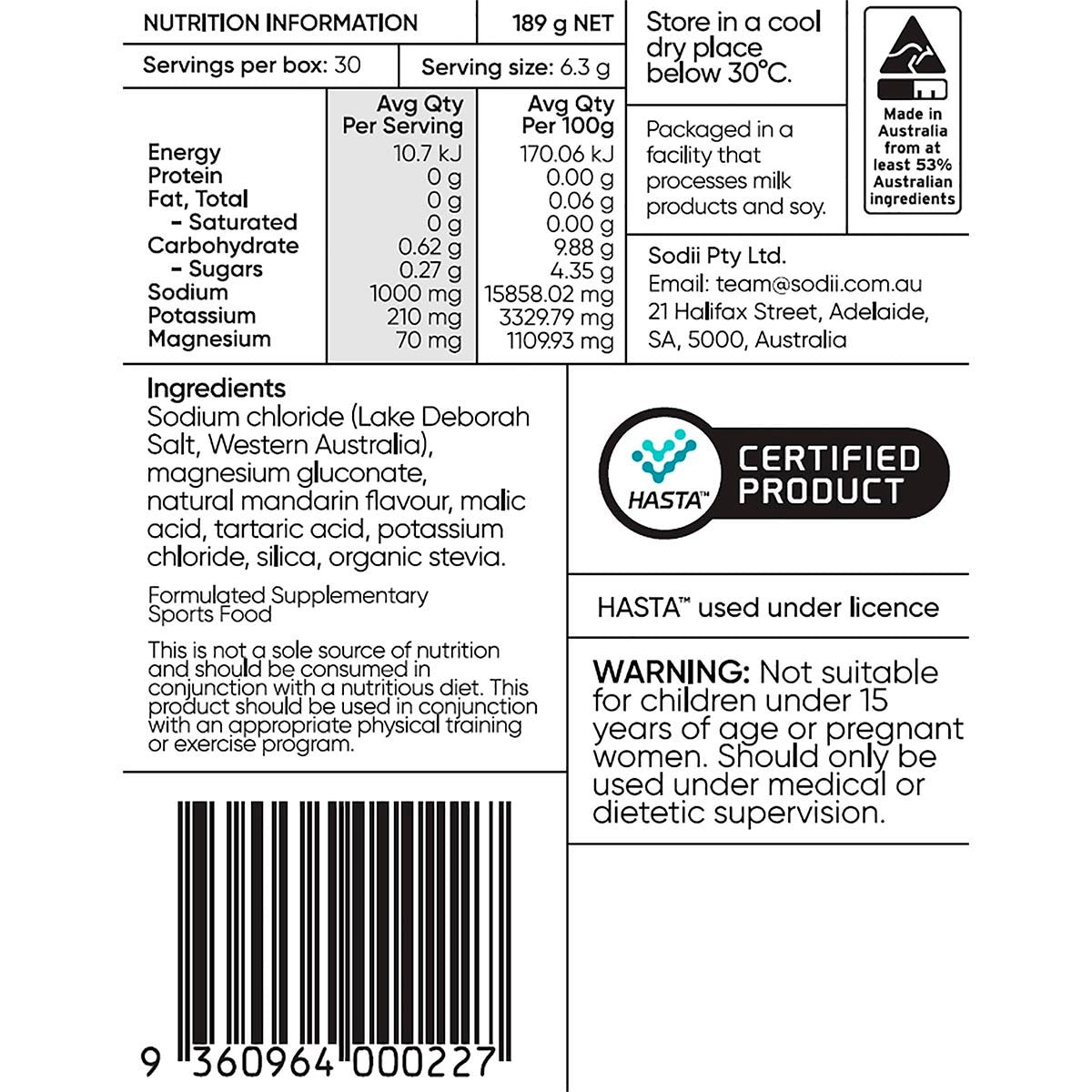 Sodii Everyday Hydration Salts Salty Mandarin 30pk - Cutprice Online