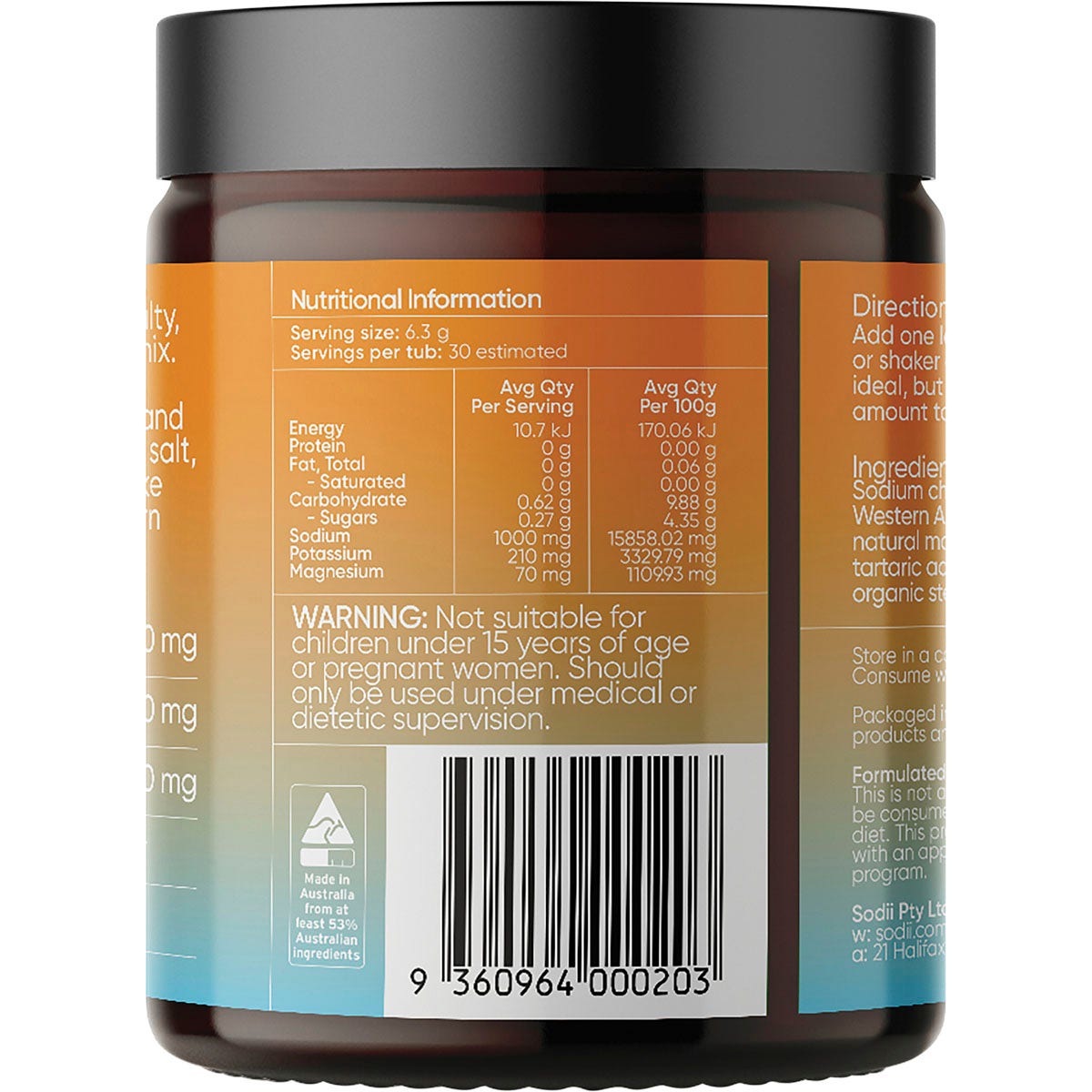 Sodii Everyday Hydration Salts Salty Mandarin 185g - Cutprice Online