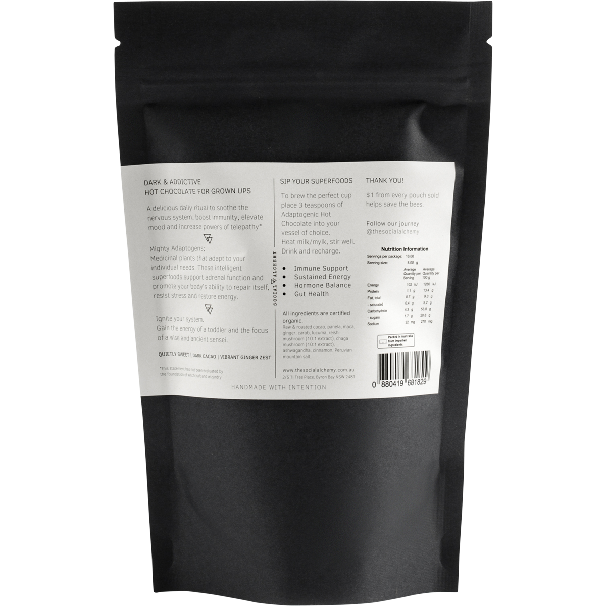 Social Alchemy Adaptogenic Hot Chocolate 128g